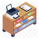 Office Table Printer Table Printer Desk Icon