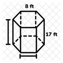 Prisma Hexagonal Hexaedro Poliedro Hexagonal Ícone