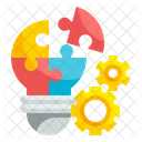 Problem Solving Lightbulb Cogwheel Icon