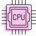 Cpu Color Sombra Linea Fina Icono Icon