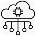 Procesador De Datos En La Nube Microprocesador En La Nube Chip En La Nube Icono