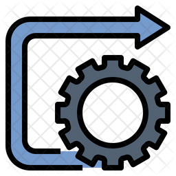 Process Icon - Download in Colored Outline Style
