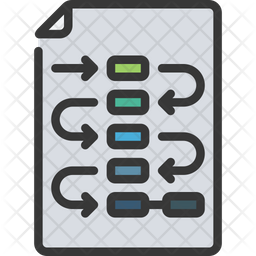 Process Icon - Download in Colored Outline Style