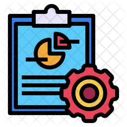 Process Analysis Report Icon - Download in Colored Outline Style