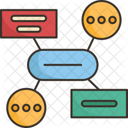 Process Diagram Icon - Download in Colored Outline Style