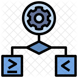 Process Flowchart Icon - Download in Colored Outline Style