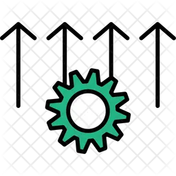 Process improvement Icon - Download in Colored Outline Style