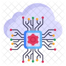 Processador em nuvem  Ícone