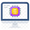 Processador On Line Chip On Line Inteligencia Artificial Ícone