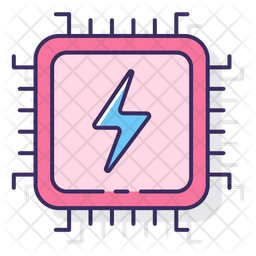 Processing Power Icon - Download in Colored Outline Style