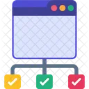 Processo Rede Fluxo De Trabalho De Rede Ícone