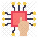 Processor Chip Hand Icon