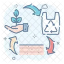 Processus De Recyclage Ecologie Cercle Reutilisable Icône