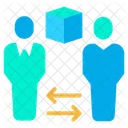 Client And Manager Discuss About Product Discuss About Product Manufacturing Icon