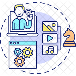 Product functionality Icon - Download in Colored Outline Style