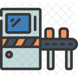 Production Line Icon - Download in Colored Outline Style