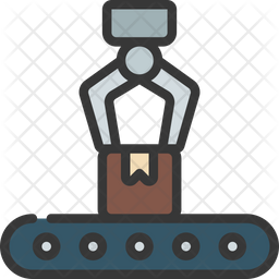 Production Line Icon - Download in Colored Outline Style