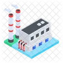 Manufacturing Unit Production Plant Industrial Pollution Icon