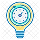 Productivity Light Bulb Time Icon