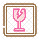 Fragil Producto Etiqueta Icono