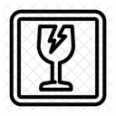 Fragil Producto Etiqueta Icono