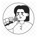 Female Speaker Professional Latinamerican Speaking Into Microphone Icon