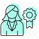 Professional Woman Color Shadow Thinline Icon Icon