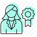 Professional Woman Color Shadow Thinline Icon 아이콘
