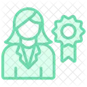 Professional Woman Duotone Line Icon 아이콘