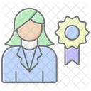Professional Woman Lineal Color Icon 아이콘