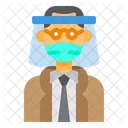 Professor With Face Shield  Icon