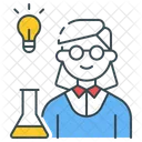 Professorin Chemikerin Weiblich Symbol