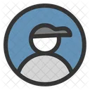 Profil avec chapeau  Icône