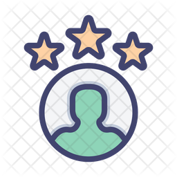 Profile People Star Icon - Download in Colored Outline Style