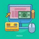 Profit Money Computer Icon