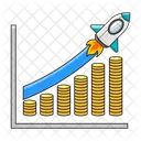 Profit boost rocket chart  Icon