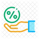 Business Percentage Hand Icon