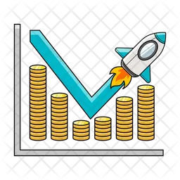 Profit rocket chart  Icon