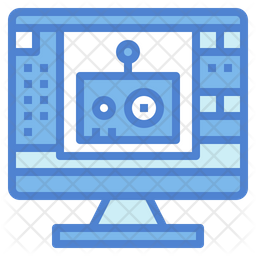 Program Icon - Download in Colored Outline Style