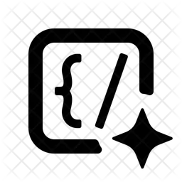 Código, codificación, programación, desarrollo, inteligencia artificial, generar, ai, crear, ai, asistente, estrella,  Icono
