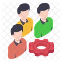 Trabajo En Equipo Grupo Rueda Dentada Icono
