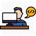 Programador Desarrollador Codificacion Codigo Carpeta Computadora Software Avatar Masculino Icon