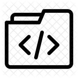 Programming Folder Icon - Download in Line Style