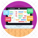 웹 코딩 소프트웨어 개발 웹 프로그래밍 아이콘