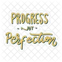 Progress Not Perfection Motivation Positivity Icon