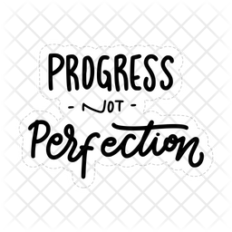 Progress not perfection Icon - Download in Sticker Style