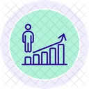 Icone De Linha De Progresso De Lideranca Ícone