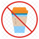 Prohibir vasos de plástico.  Icono