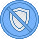 No Protection No Security Shield Icon