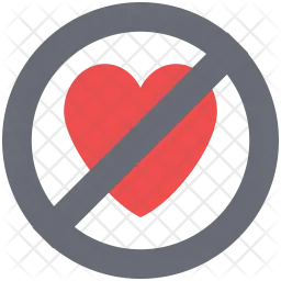 Prohibition sign heart  Icon